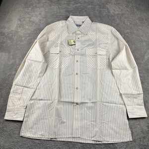 Desire Collection Long Sleeve Dress Shirt Mens Small White Orange Stripes NWT‎